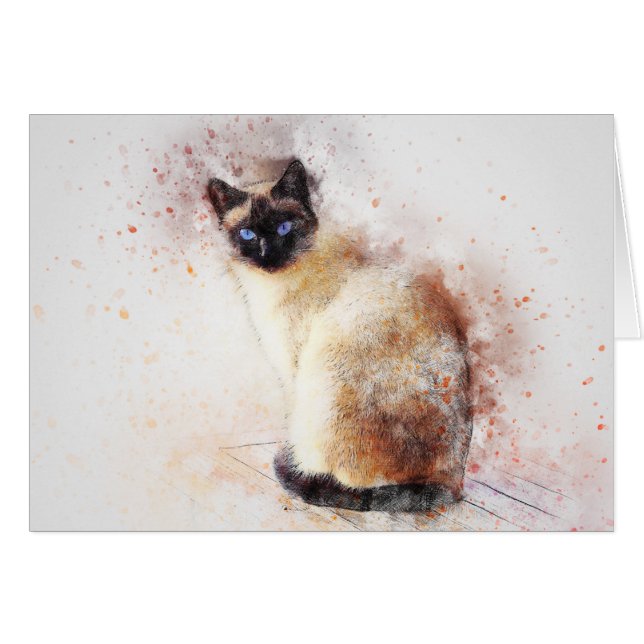 Siamese | Abstract | Watercolor (Devant horizontal)