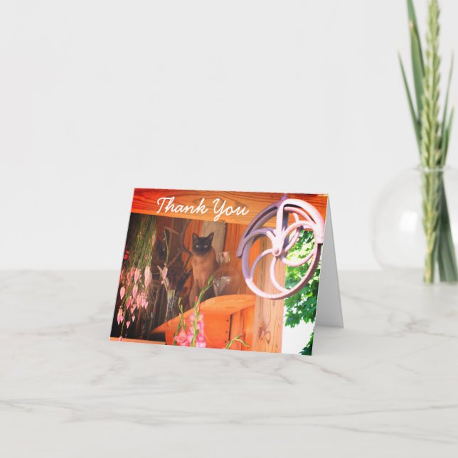 Siamese Chat 2 Carte de remerciements personnalisa (Devant)