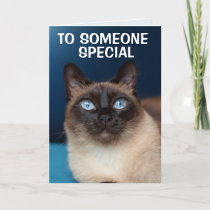 SIAMESE CHAT QUELQU'UN CARTE D'ANNIVERSAIRE SPÉCIA