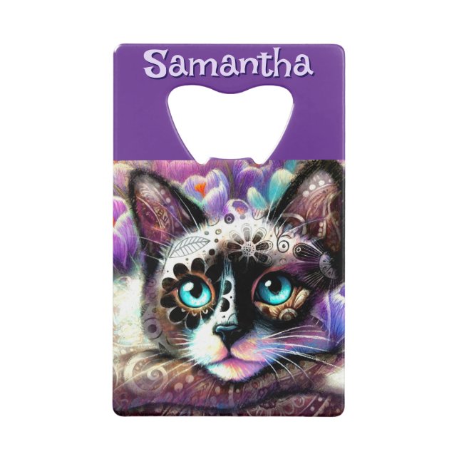 Siamese White Kitty Chat Crocus Floral Personnalis (Devant)