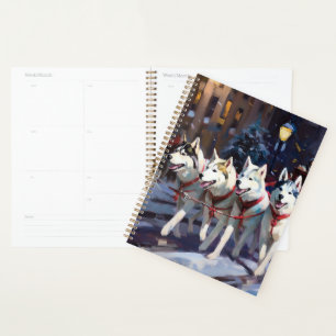 Siberian Husky Saison de Fêtes de Noël