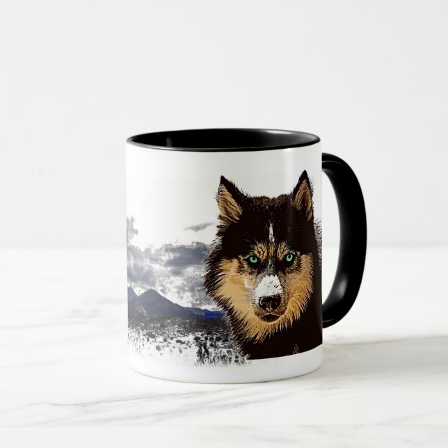 Sibérie Husky Mug (Devant droit)