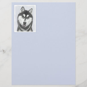 Sibérie Husky (noir et blanc) Peinture Chien Art