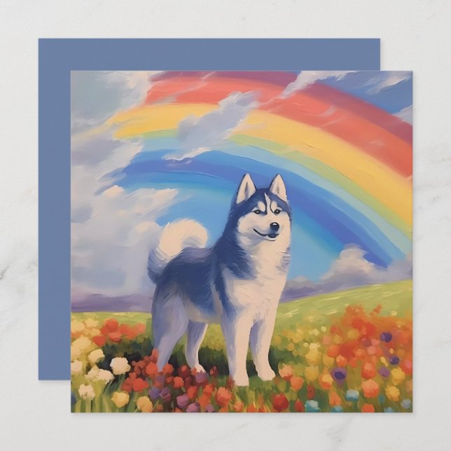 Sibérie Husky Rainbow Memorial Nom personnalisé du (Devant / Derrière)