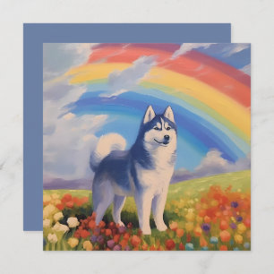 Sibérie Husky Rainbow Memorial Nom personnalisé du