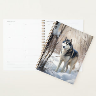 Sibérien Husky Laisser Neige Noël