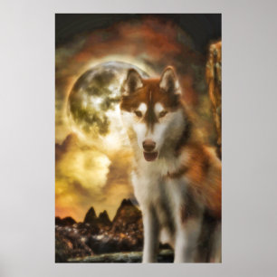 SIBÉRIEN HUSKY MOON KINGDOM POSTER