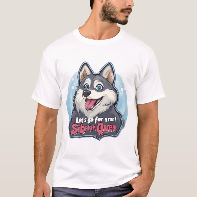 Sibérien Husky "Reine Sibérienne" T-shirt Design - (Devant)