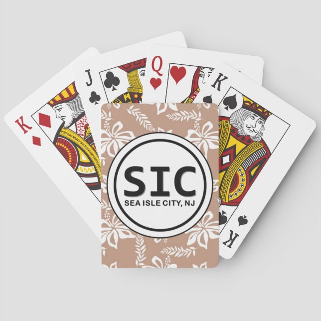 SIC Sea Isle City NJ Cartes de jeu Brown (dos)