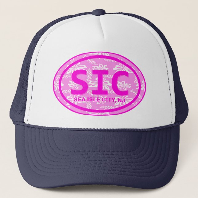 SIC Sea Isle City NJ Rose Floral Beach Casquette d (Devant)