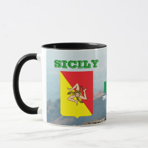 Sicile Drapeau & Cimier Mug personnalisable