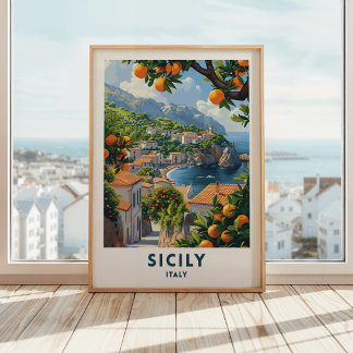 Sicile Italie Travel Imprimer Poster Art Mur Itali