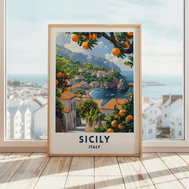 Sicile Italie Travel Imprimer Poster Art Mur Itali (Créateur téléchargé)