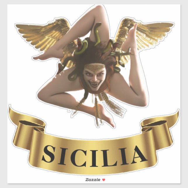 Sicilia Sicile Trinacrie Symbole  Autocollant (Feuille)