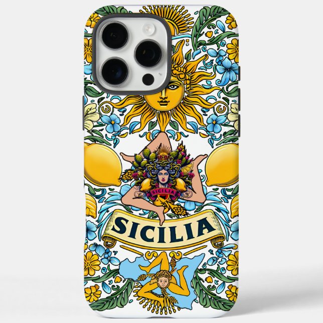 Sicilia Trinacria iPhone 16 Pro Max coque (Verso)