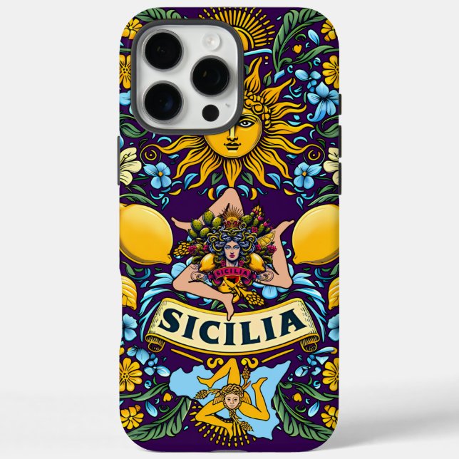 Sicilia Trinacria iPhone 16 Pro Max coque (Verso)
