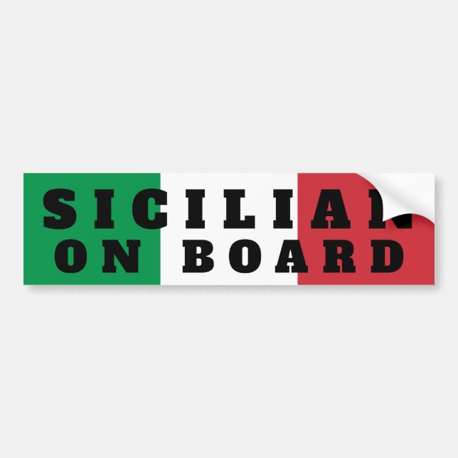 Sicilian On Board Bumper Sticker (Devant)