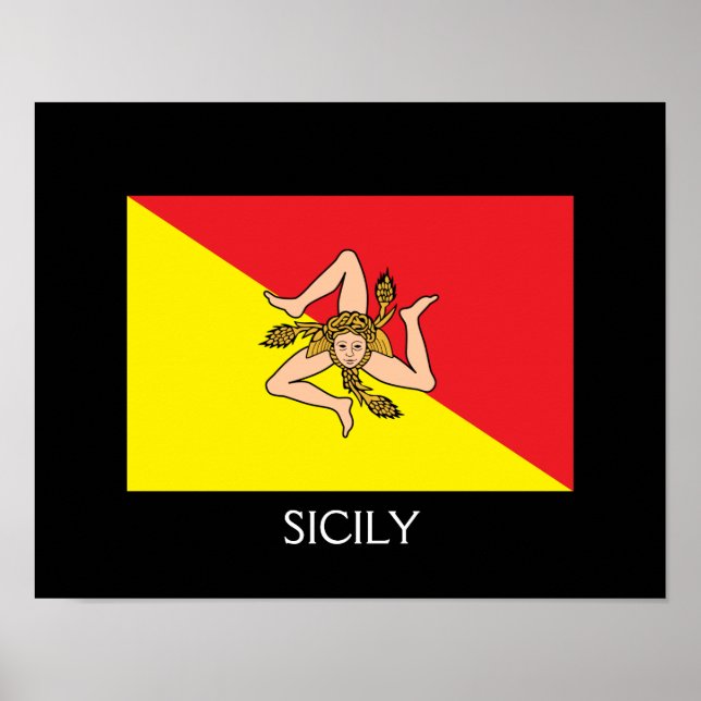 Sicily Flag 14" x 11", Value Poster Paper (Matte) (Devant)