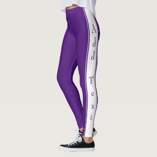 Side Side Purple Leggings Texte et couleur personn