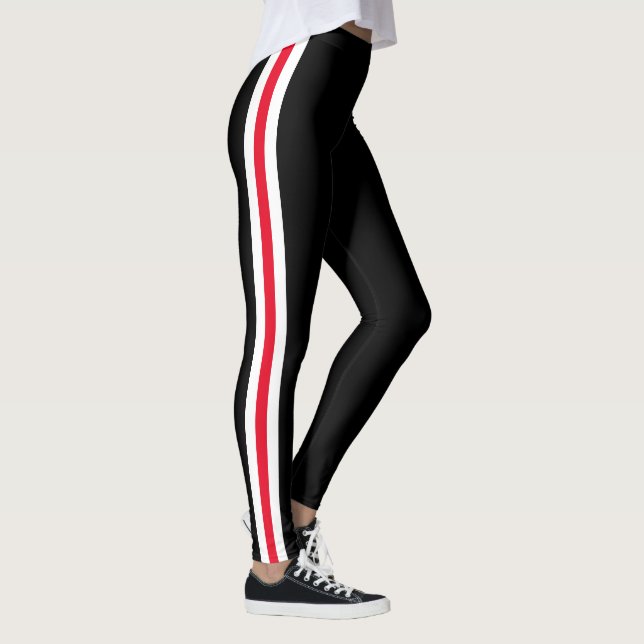 Side Side Stripe Leggings noirs Choisissez votre c (Droite)