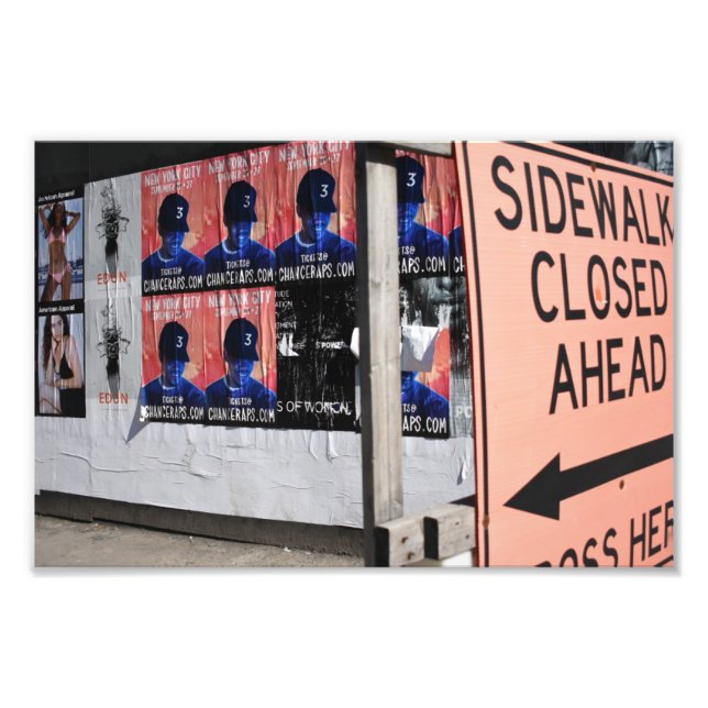 Sidewalk Closed New York Urban Street Photographie (Devant)