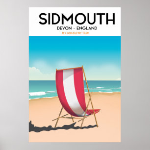 Sidmouth, devon, affiche de voyage vintage