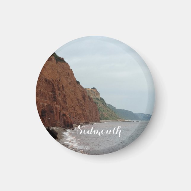 Sidmouth Ocean Photo Small, Aimant Rond De 3,2 Cm (Devant)