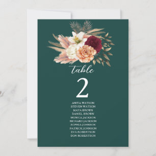 Siège Emerald Burgundy Floral Table