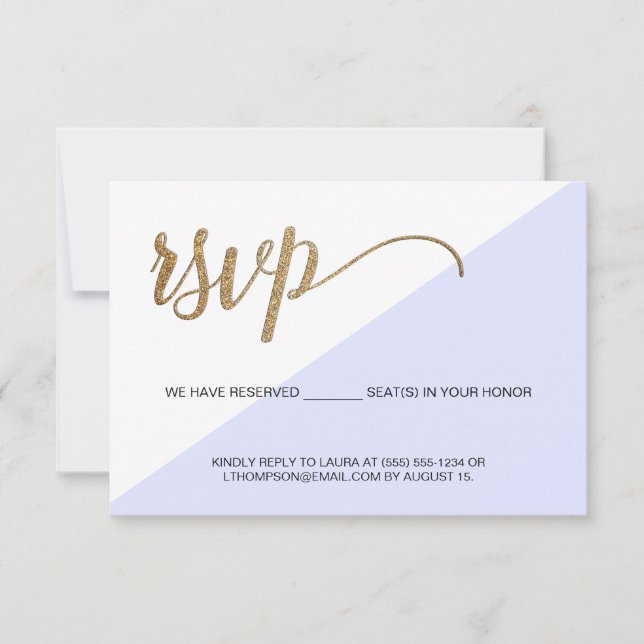 Siège réservé RSVP Or Pur Moderne pas d'envoi post (Devant)