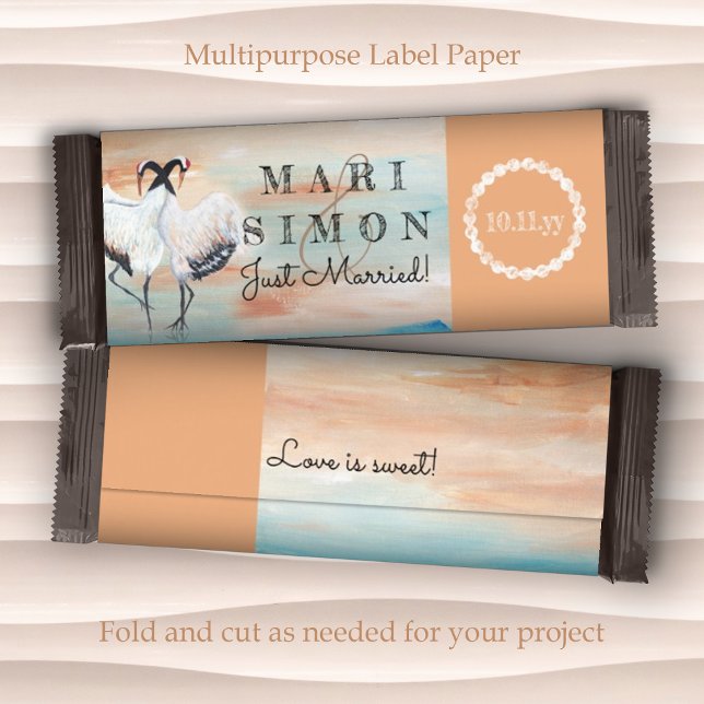 Sienna Beige Asiatique Mariage Candy Bar Wrapper (sienna beige clay terracotta wedding personalized chocolate candy bars wrappers labels couples names)
