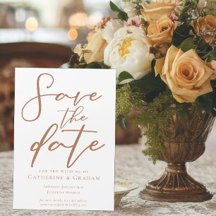 Sienna Brown Script Simple Enregistrer l'aimant de