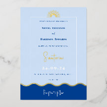 SIENNA Modern Destination Gold Foil Invitation
