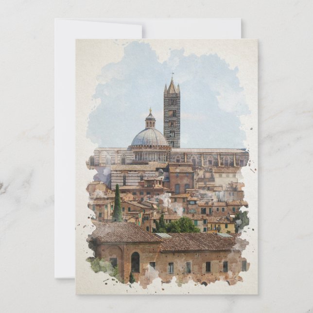 Sienne Italie Aquarelle Art (Devant)