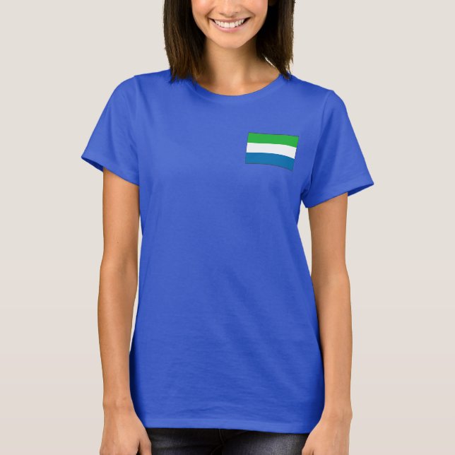 Sierra Leone Drapeau et carte dk T-Shirt (Devant)