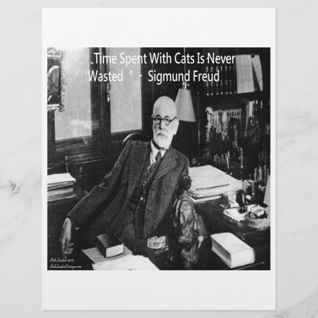 Sigmund Freud Dans Son Bureau & Citation de Chat D (Devant)
