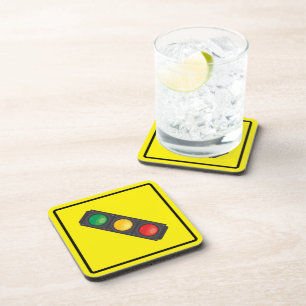 Signal de trafic dessous de verre en plastique dur