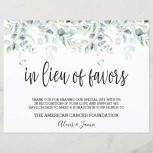 Signal en remplacement de Faveurs - Mariage Eucaly