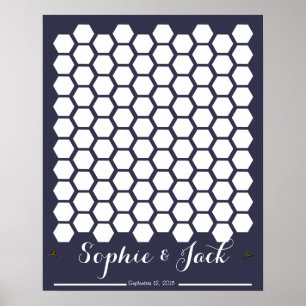 signature abeille nid d'abeille livre d'or du mari