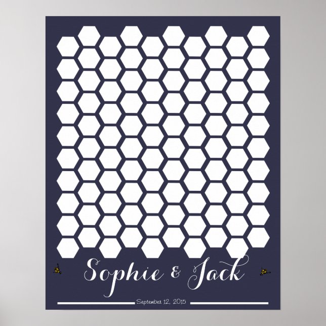 signature abeille nid d'abeille livre d'or du mari (Devant)