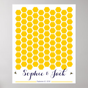 signature abeille nid d'abeille livre d'or du mari