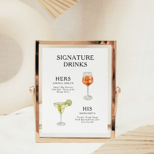 Signature Boissons Mariage Cocktail Menu Poster