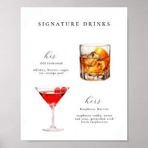 Signature Boissons Mariage Cocktails Poster