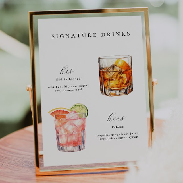 Signature Boissons Mariage Cocktails Poster (Créateur téléchargé)