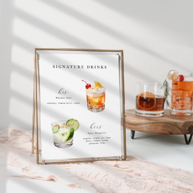 Signature Boissons Mariage Cocktails Poster (Créateur téléchargé)