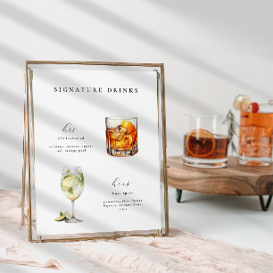 Signature Boissons Mariage Cocktails Poster