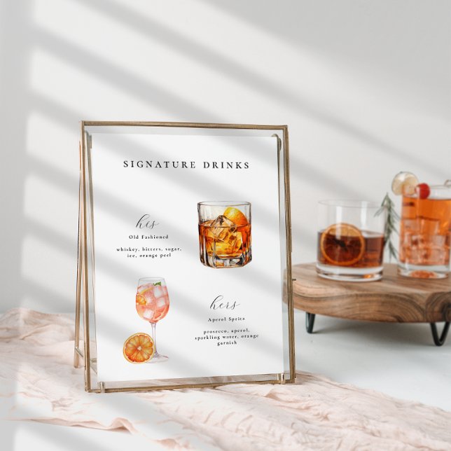 Signature Boissons Mariage Cocktails Poster (Créateur téléchargé)