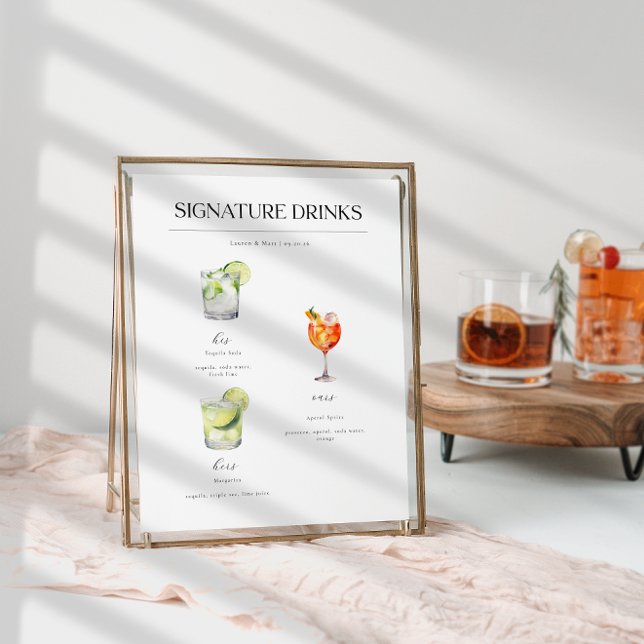 Signature Boissons Mariage Cocktails Poster (Créateur téléchargé)