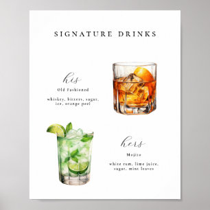 Signature Boissons Mariage Cocktails Poster