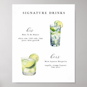 Signature Boissons Mariage Cocktails Poster