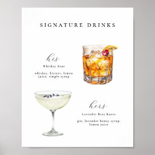 Signature Boissons Mariage Cocktails Poster
